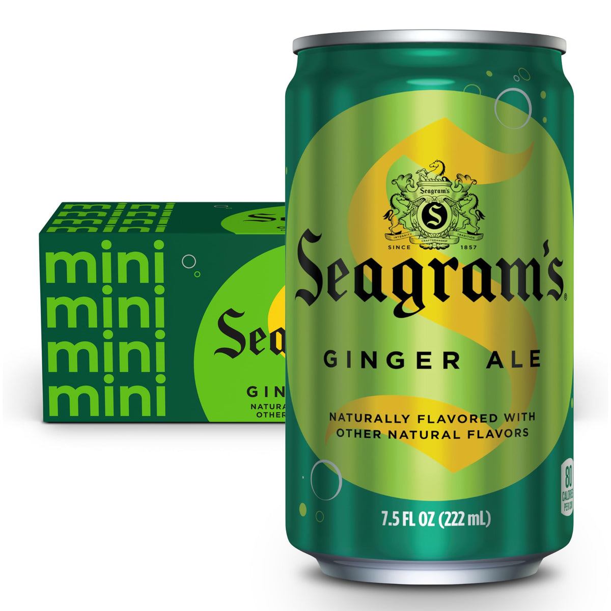 Seagram's Ginger Ale mini can pour creating a crisp, refreshing mixer.