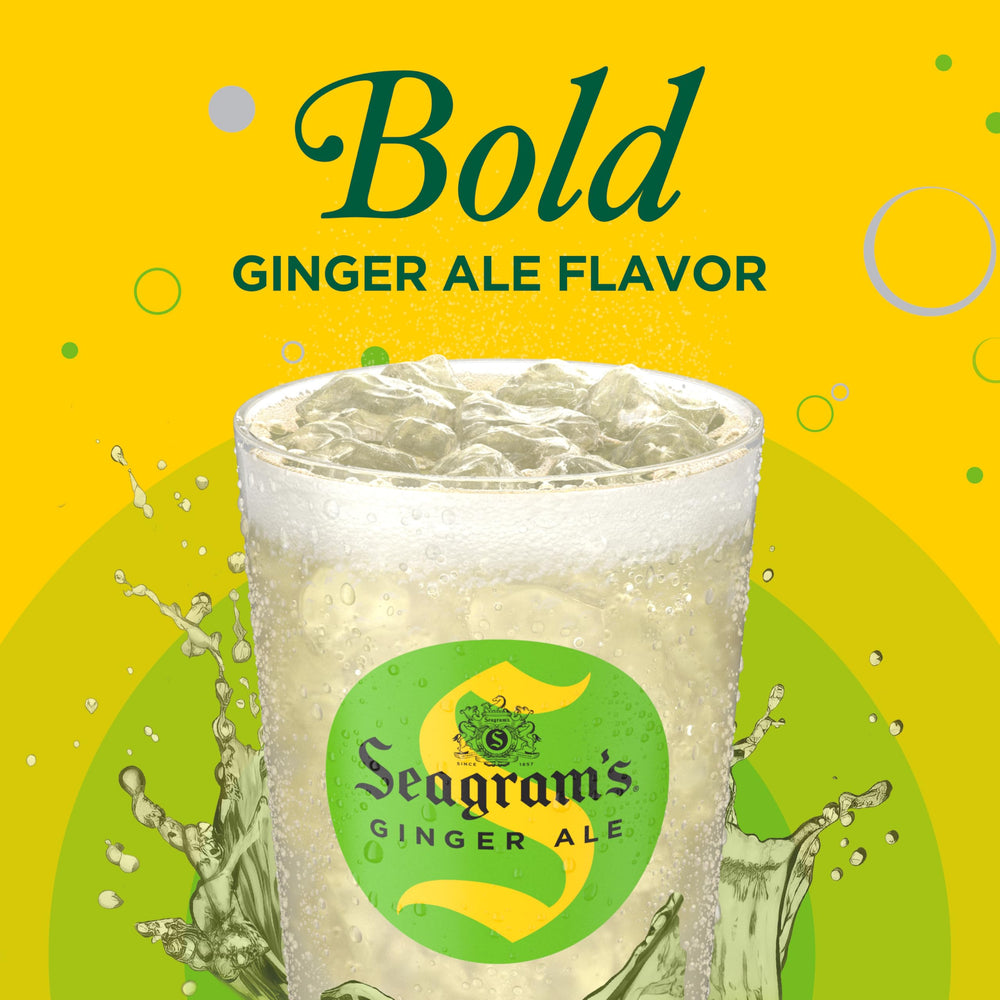 Seagram's Ginger Ale pour into glass—easy mixer prep