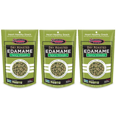 Seapoint Farms edamame wasabi dry roasted in a bowl, crunchy, protein-rich on-the-go snack.