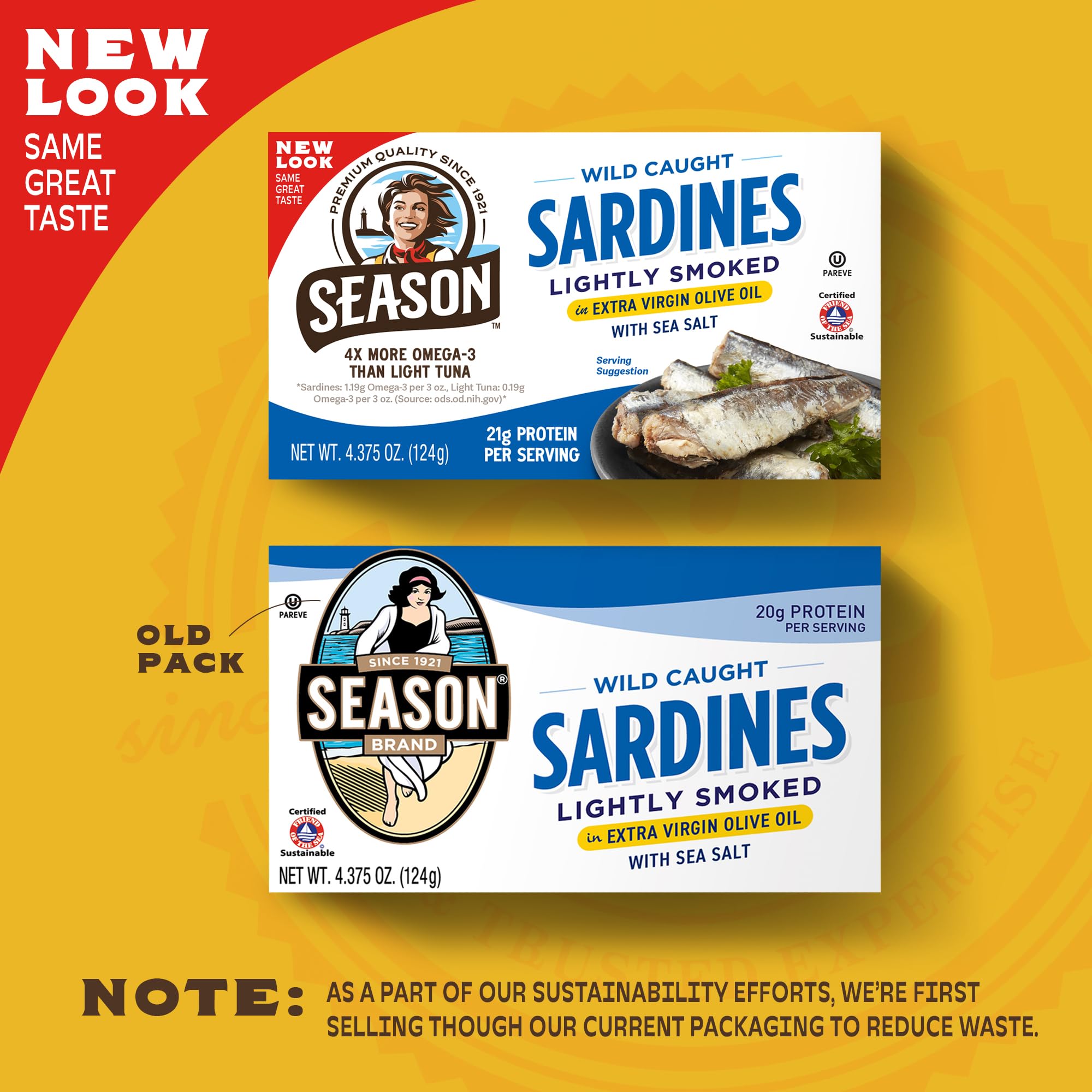 Season Sardines bone-in fillets emphasize calcium-rich nutrition and bite.