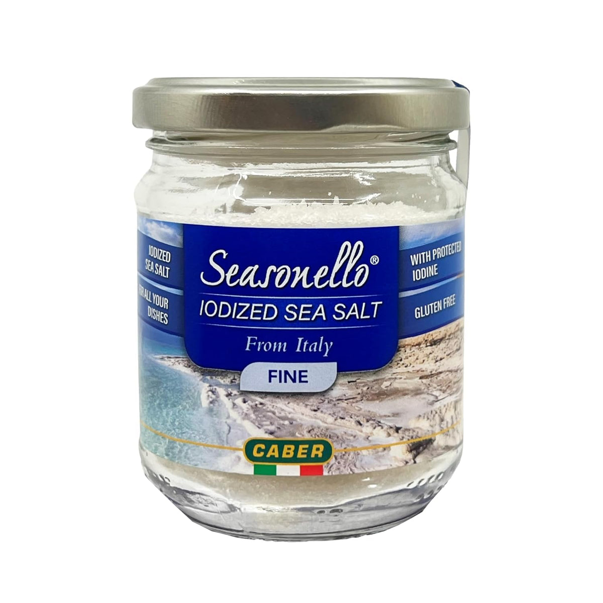 Seasonello fine salt pack highlights Sardinian sea salt for everyday seasoning.