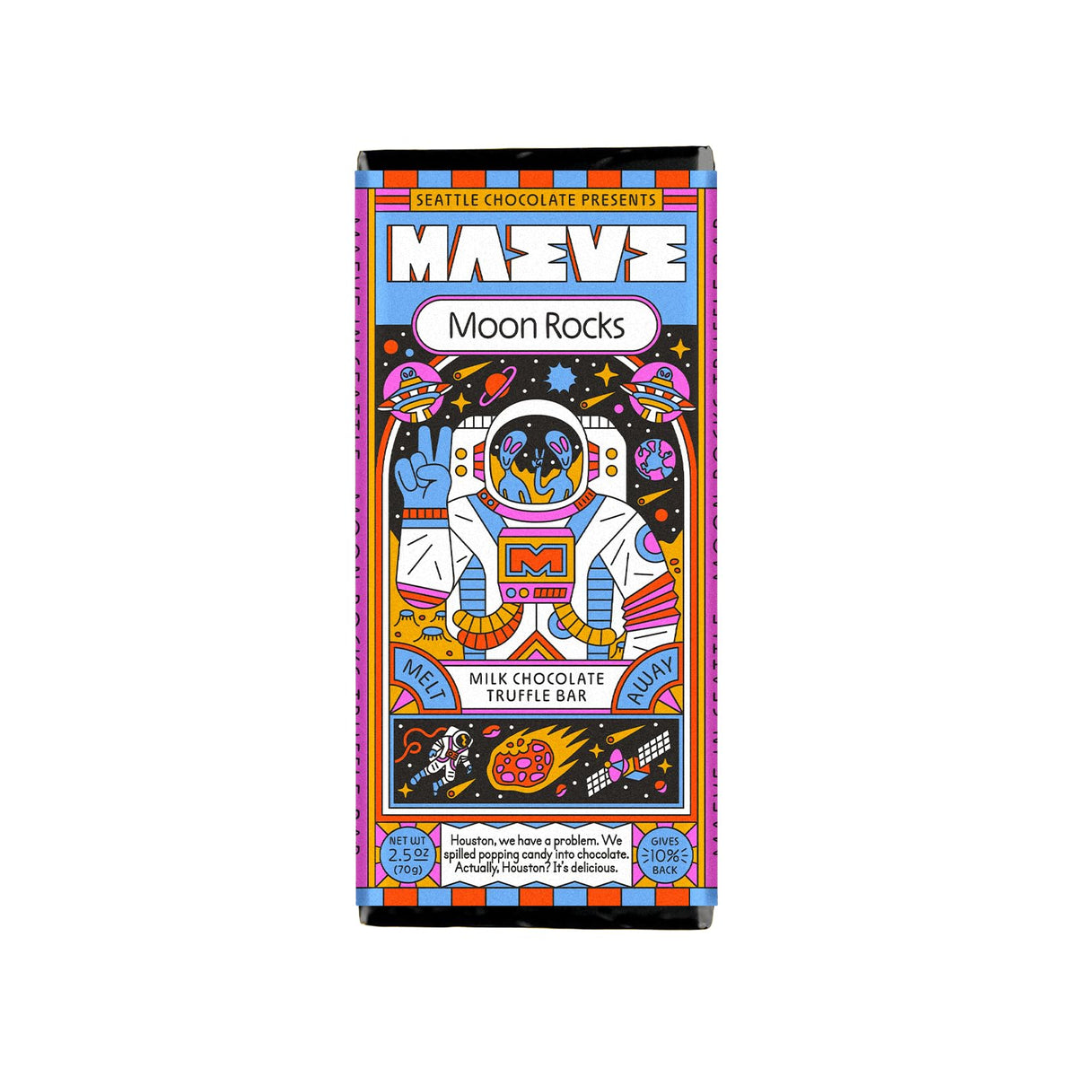 Maeve Moon Rocks Truffle Bar wrapped for gifting, premium presentation.