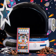 Popping candies add playful crunch to Maeve Moon Rocks Truffle Bar.