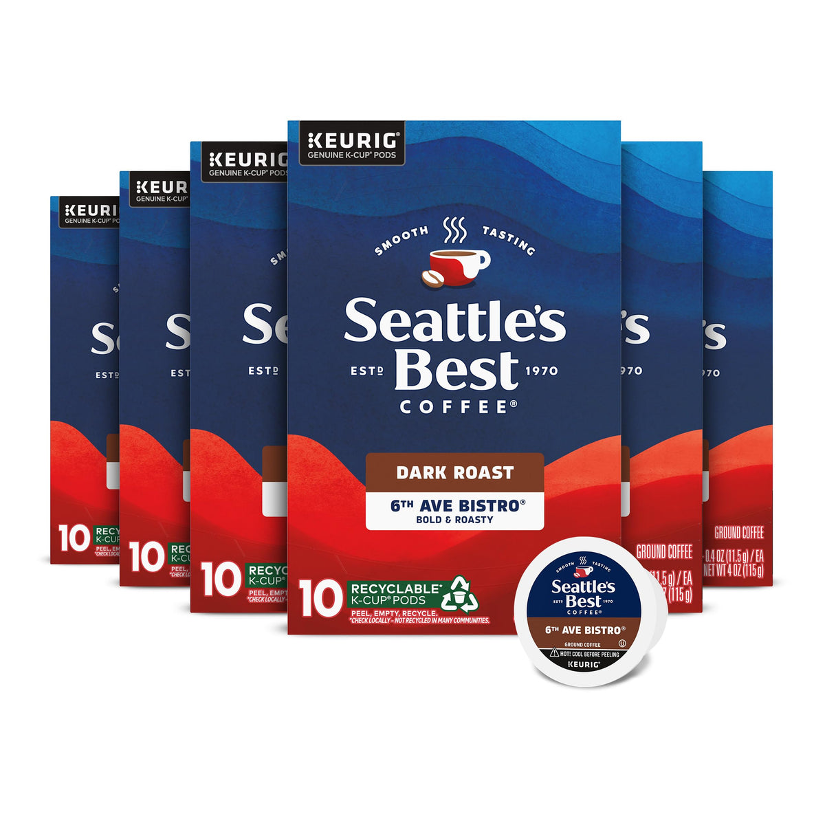 Seattle's Best Coffee 6th Avenue Bistro pod pack ready for quick mornings.