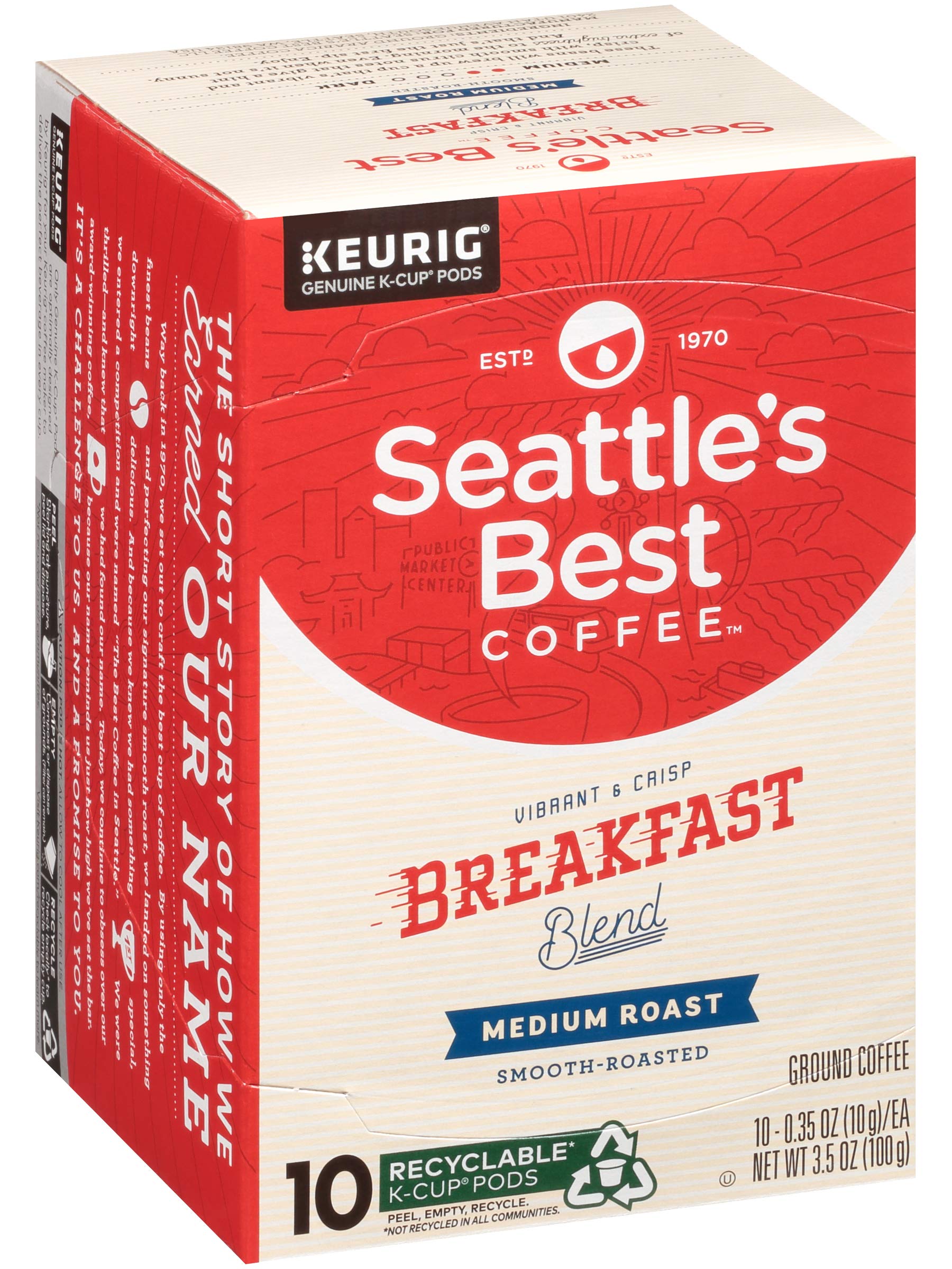 Seattle's Best Coffee box open beside cups ready for quick service.