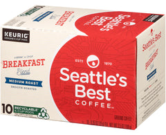 Seattle's Best Coffee beans close-up reveal medium roast character.