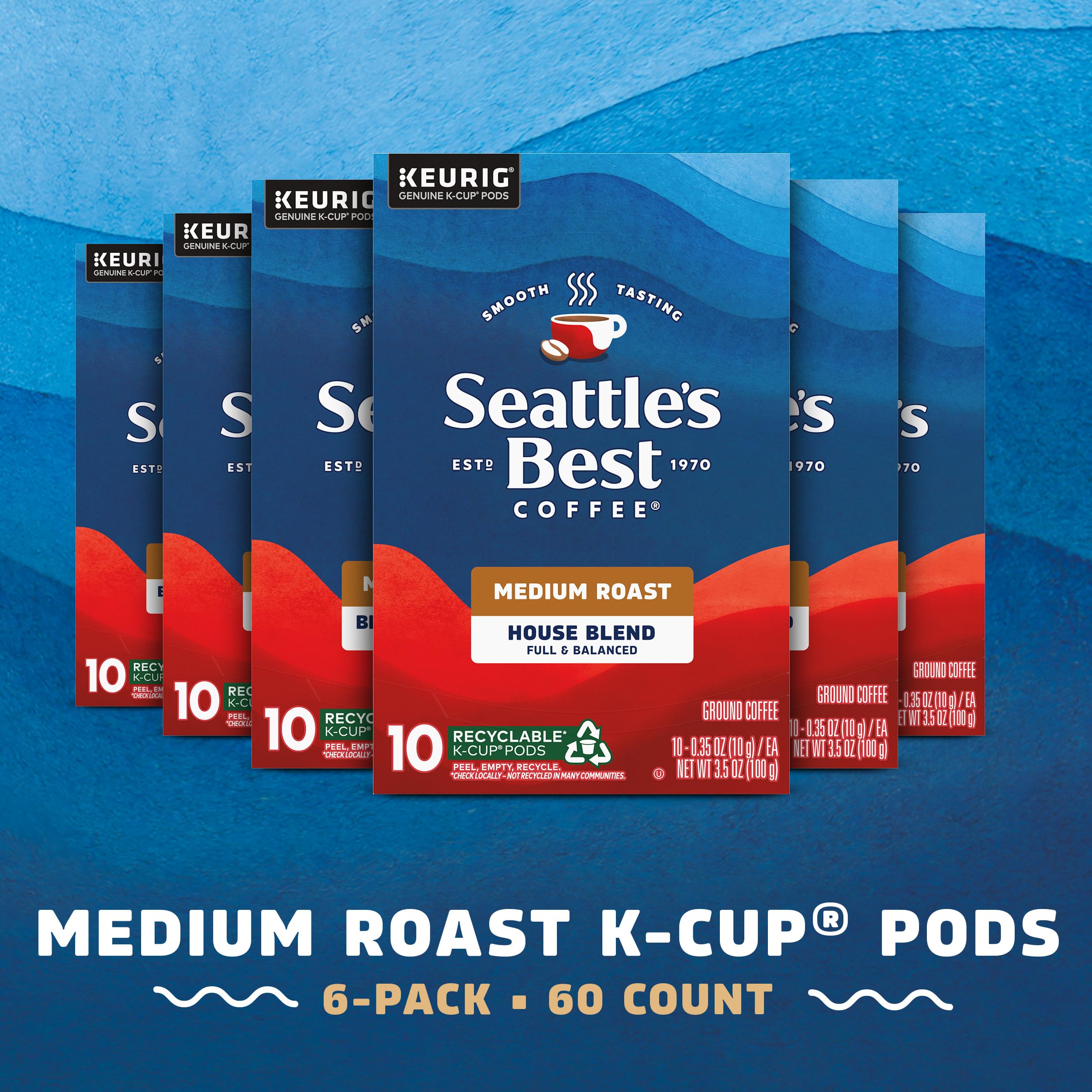 Seattle's Best Coffee House Blend K-Cup pods ready for single-serve brewers