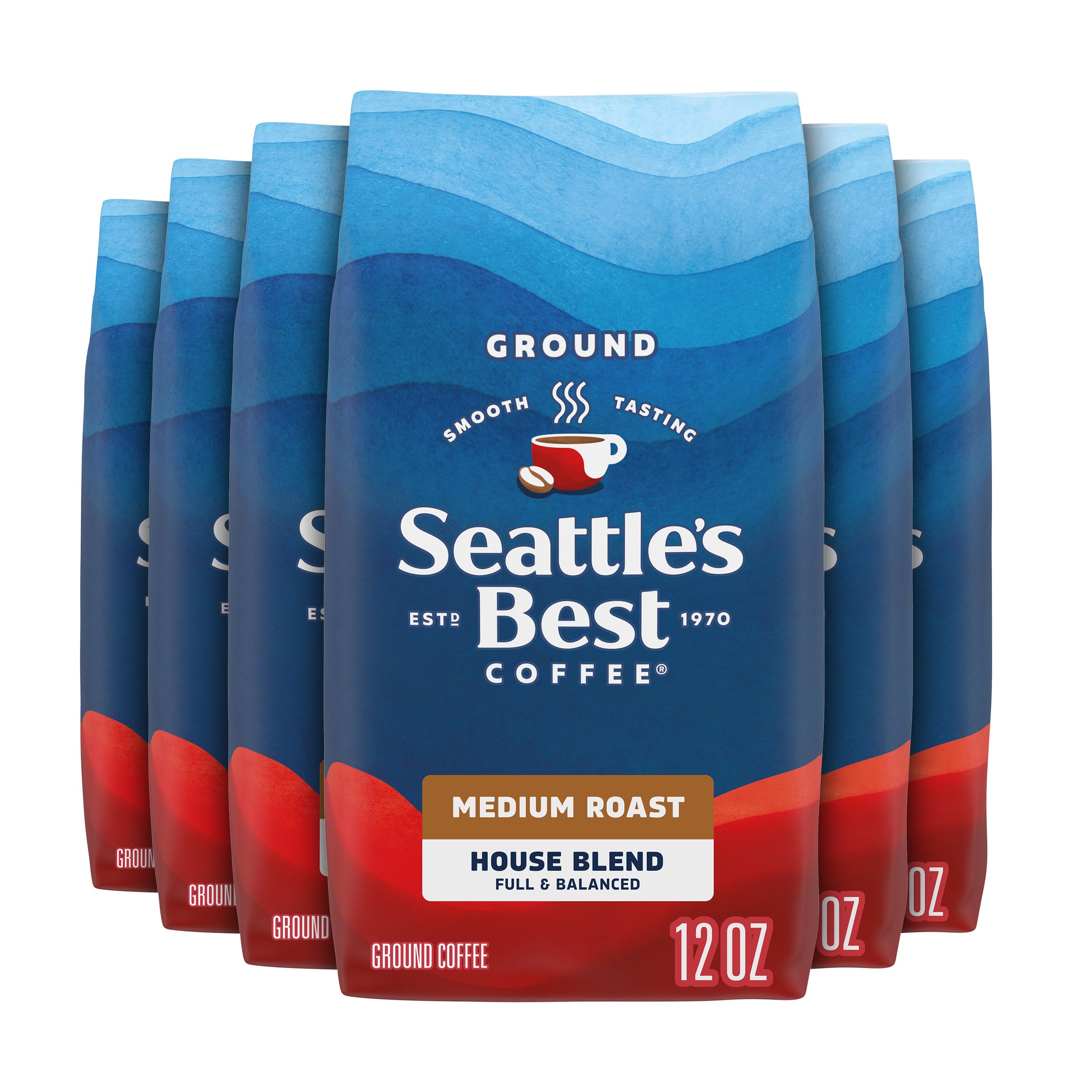 Seattle's Best Coffee House Blend six-pack bags ready to brew at home