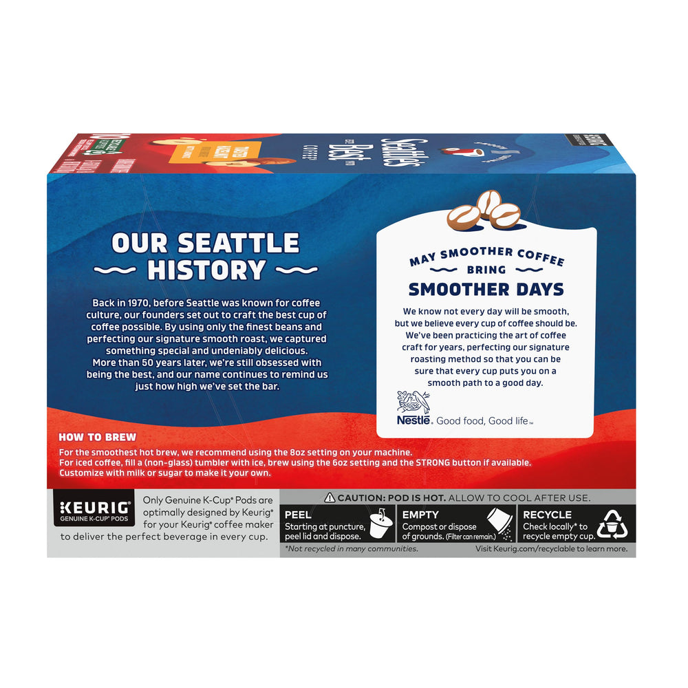 Seattle's Best Toasted Hazelnut net weight shown for pantry planning.