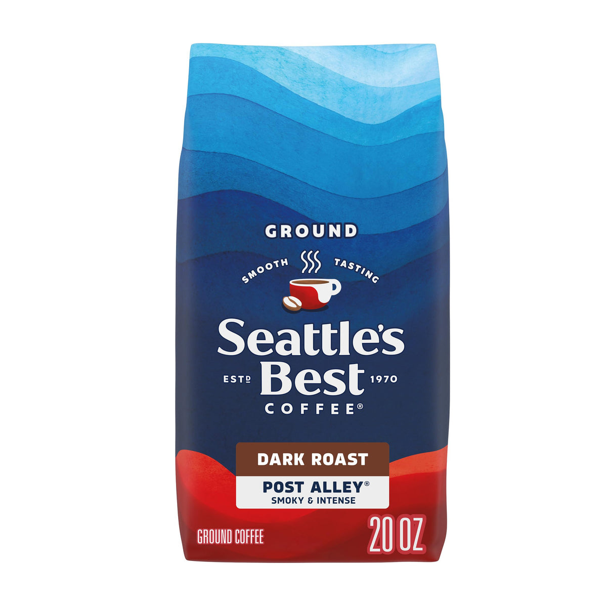 Seattle's Best Coffee Post Alley bag front shows bold, smooth roast