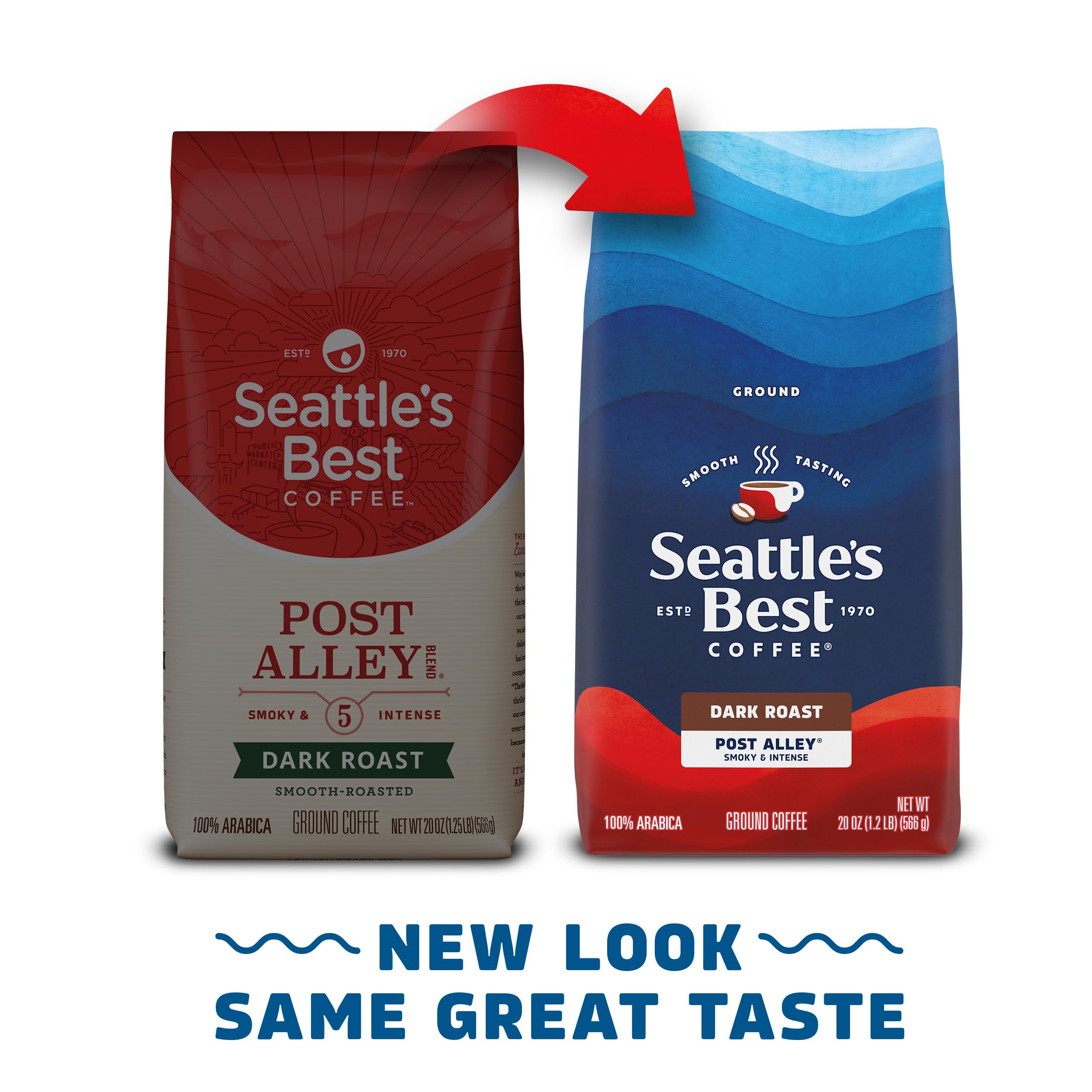 Seattle's Best Coffee Post Alley brew cup steaming for a smooth morning