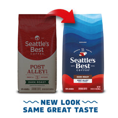 Seattle's Best Coffee Post Alley brew cup steaming for a smooth morning