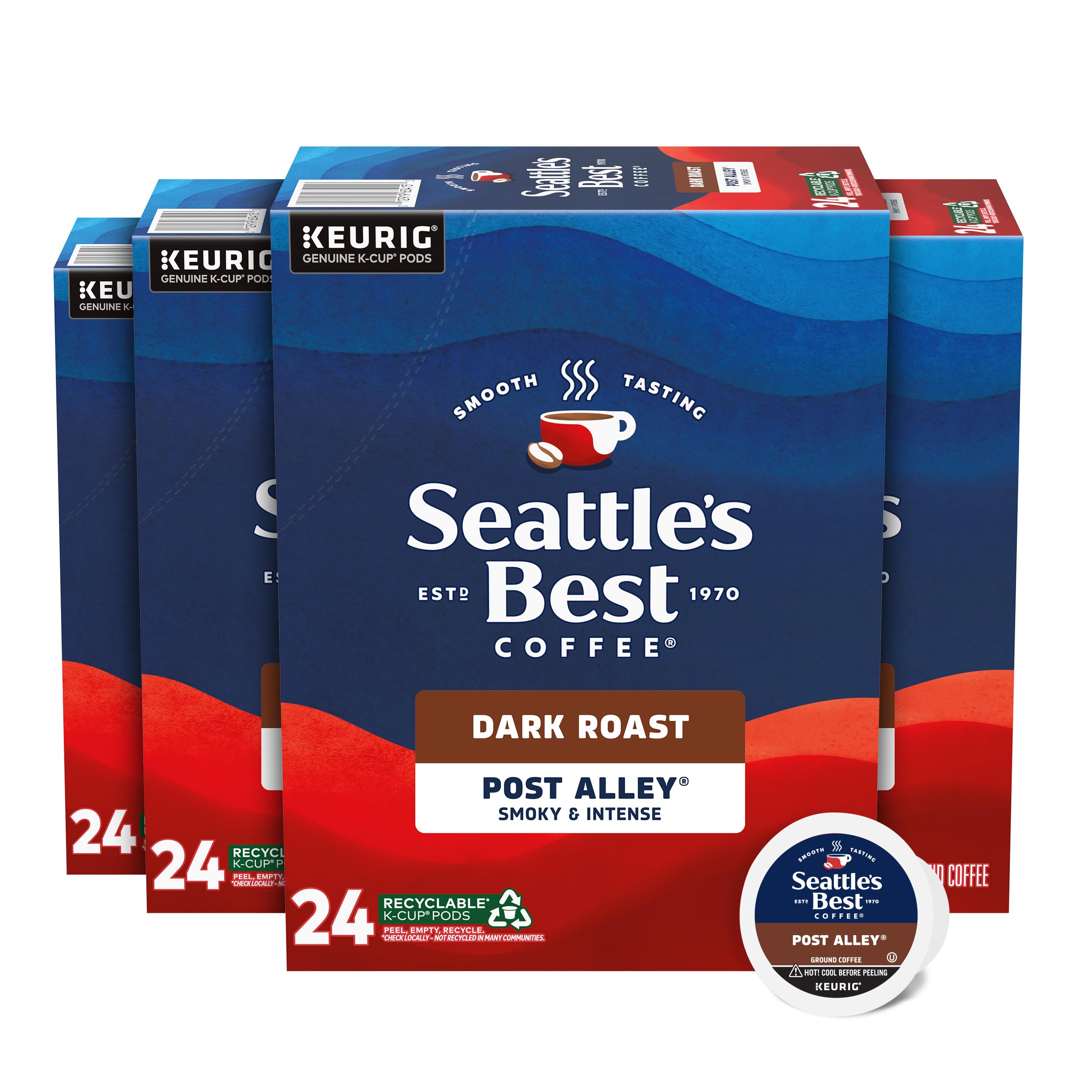 Seattle's Best Coffee Post Alley dark roast K-Cup pods for smooth morning brews