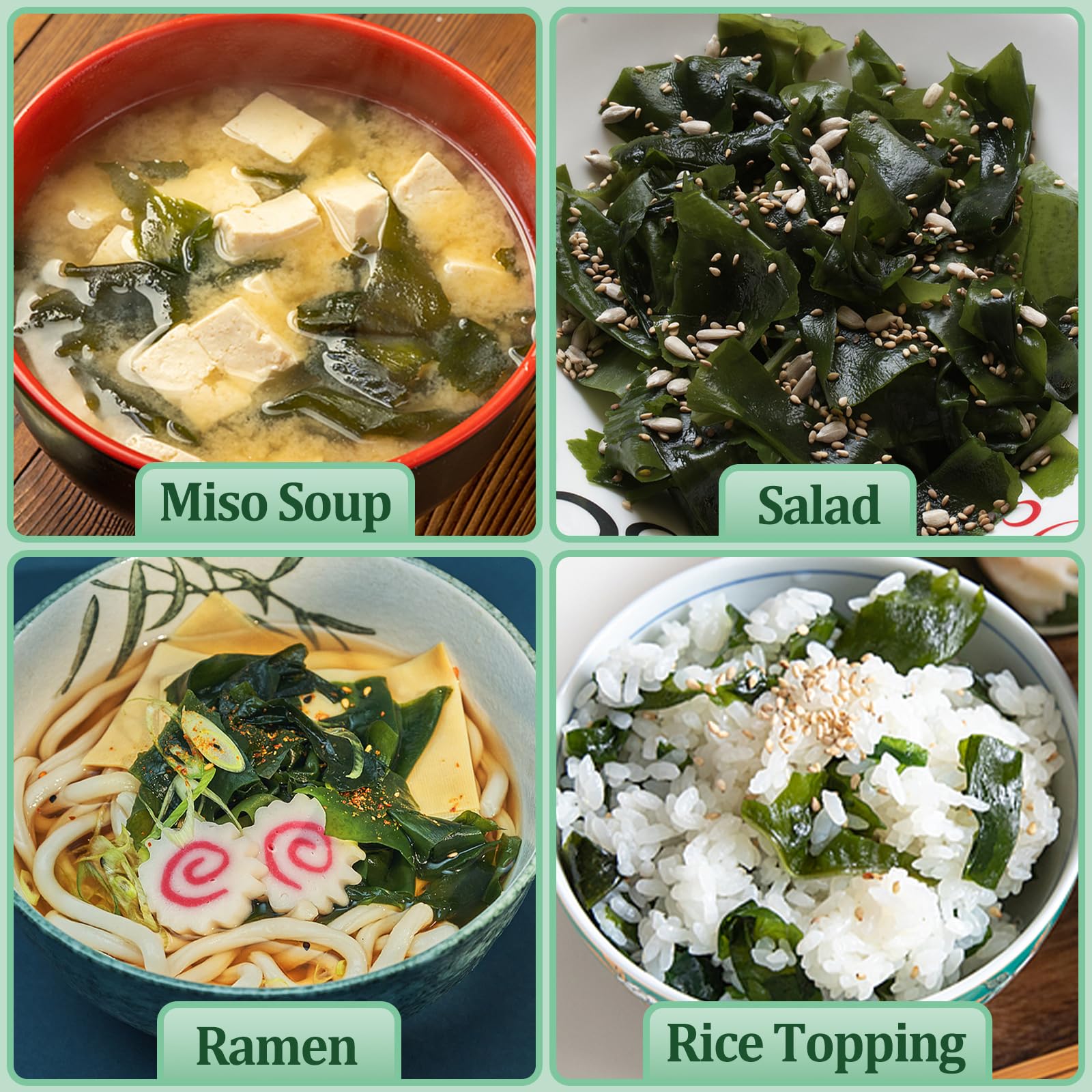 SEAYOFA wakame topping in ramen bowl for umami