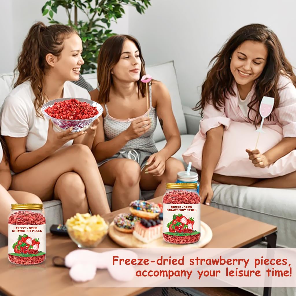 SEAYOFA real strawberry chunks close-up showing chunky bite and natural appeal.
