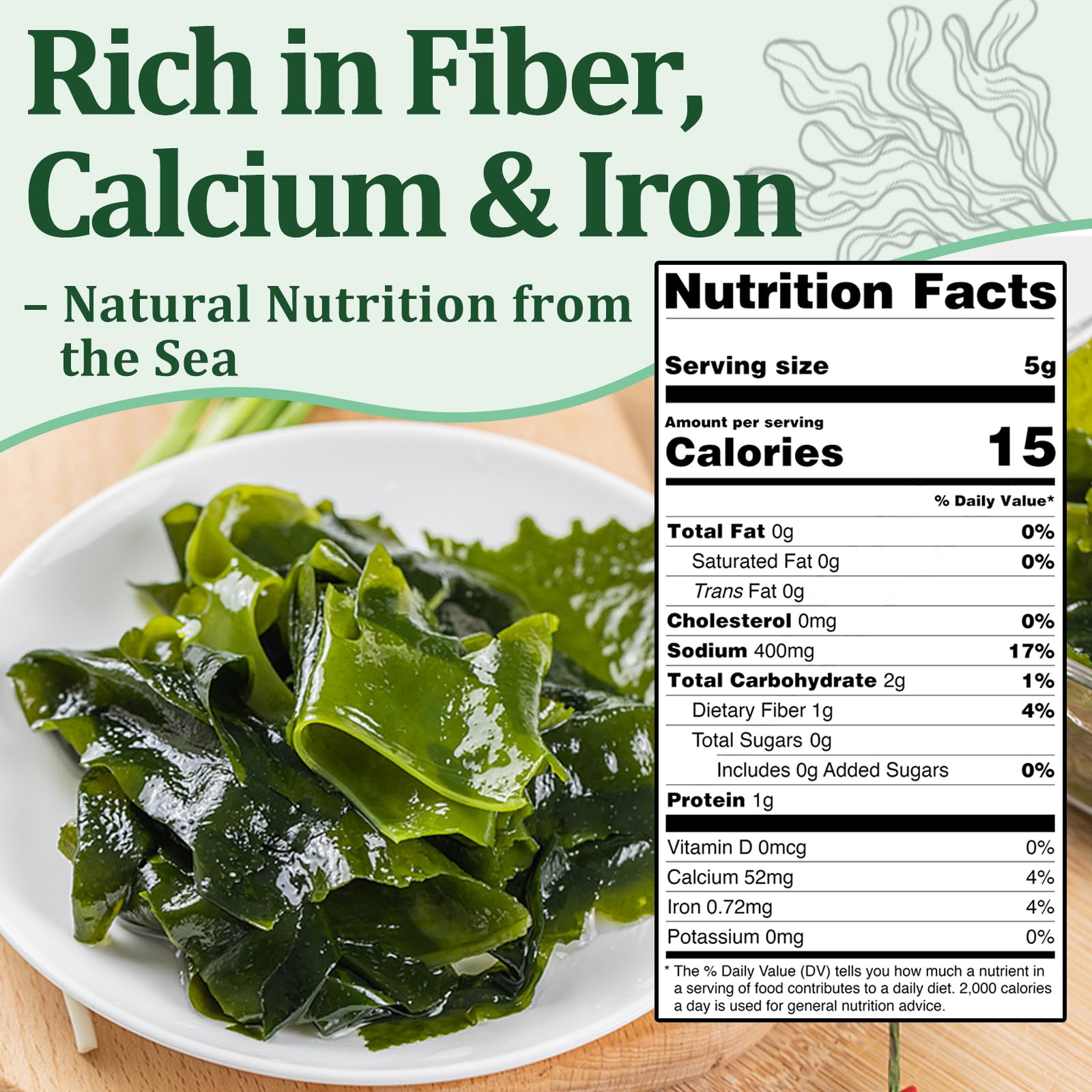 SEAYOFA wakame flakes soaking to rehydrate quickly