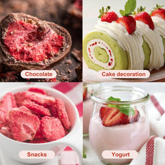 SEAYOFA freeze-dried strawberries on yogurt for a fruity boost.