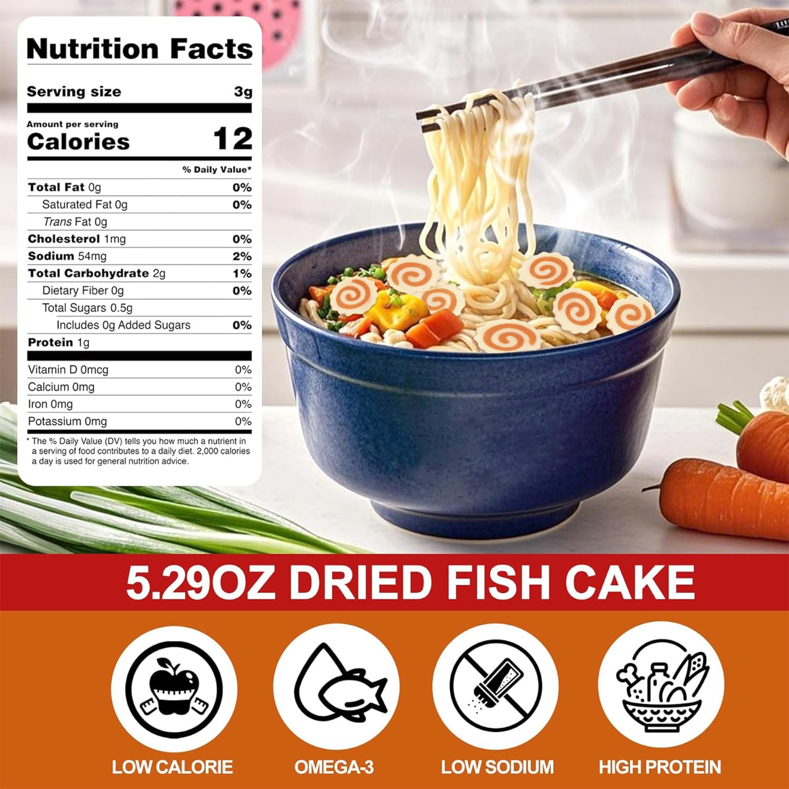 SEAYOFA Narutomaki rehydration step image shows quick prep ideal for instant noodles.