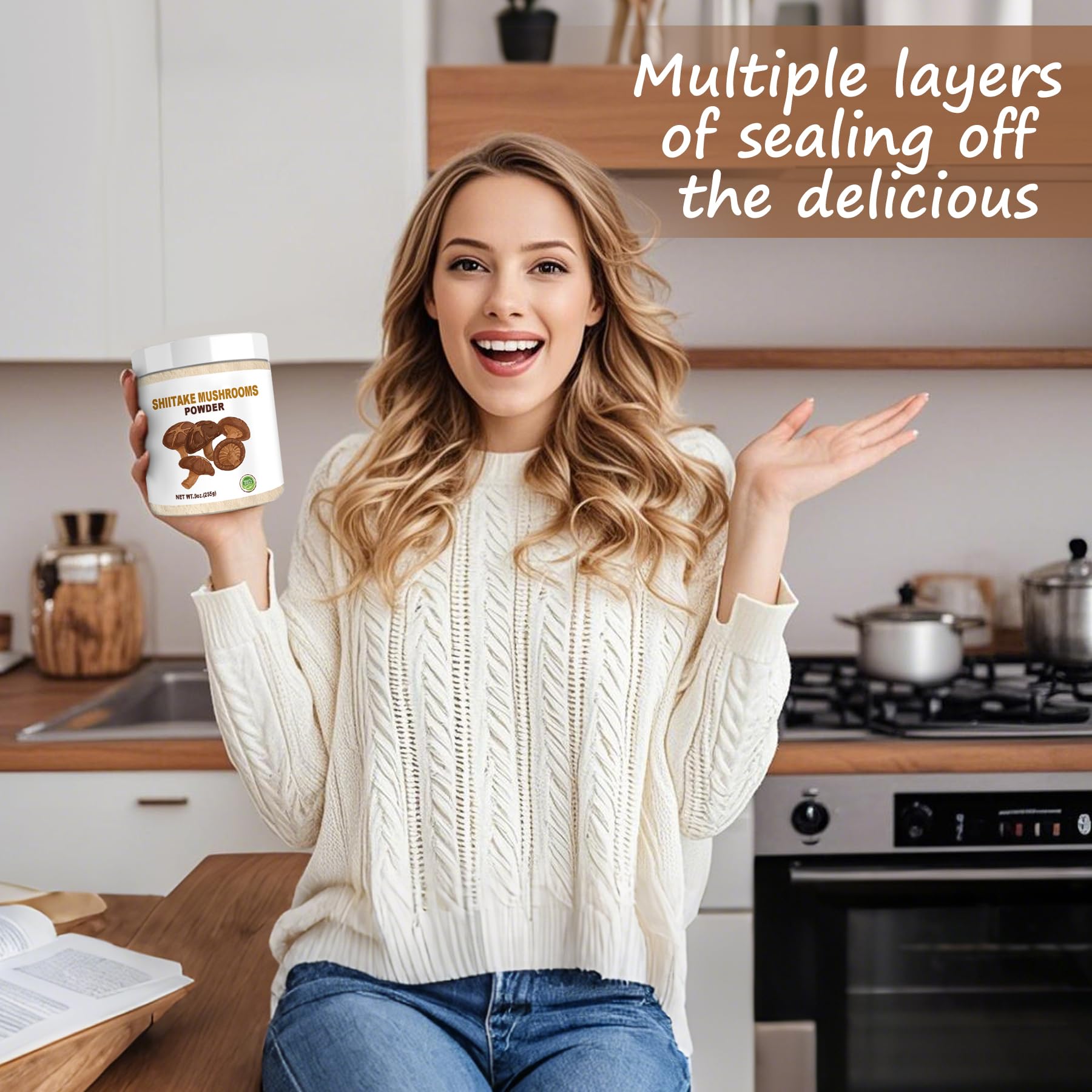 SEAYOFA shiitake powder on popcorn elevates the snack with umami.