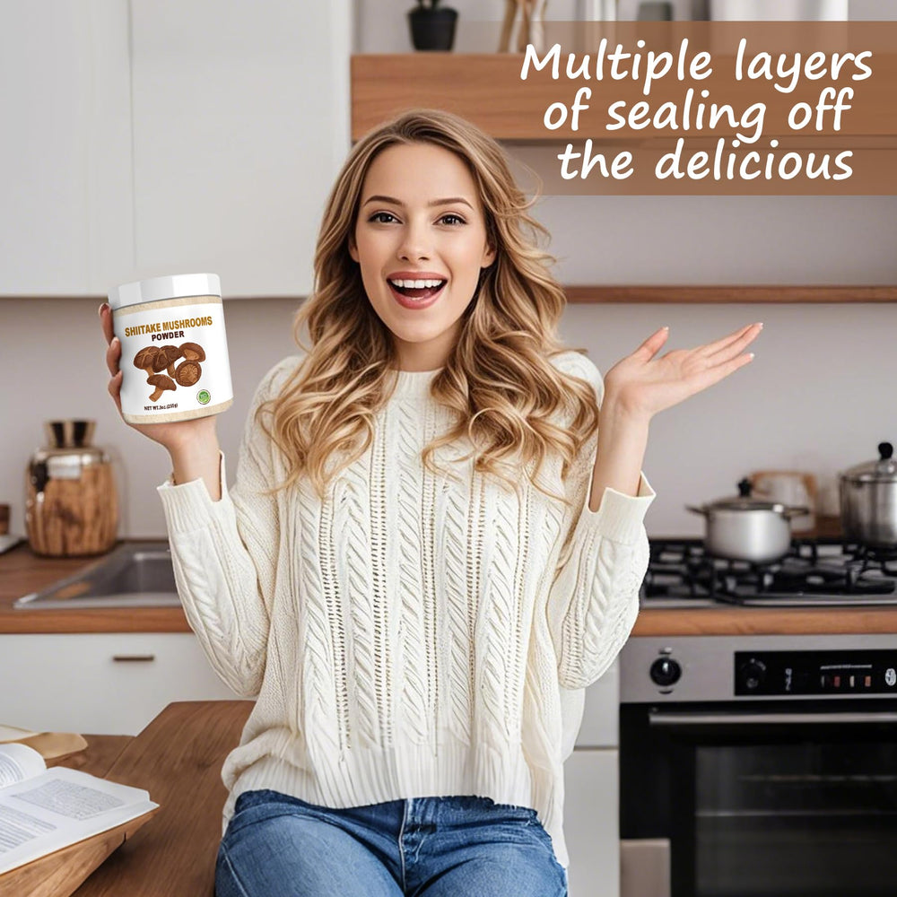 SEAYOFA shiitake powder on popcorn elevates the snack with umami.