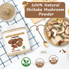 SEAYOFA shiitake powder in risotto bowl for deep savoriness.