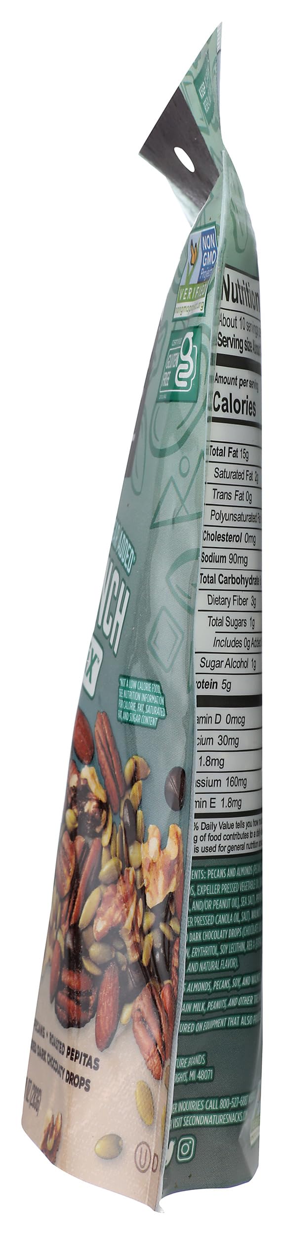 Second Nature Keto Crunch non-GMO emblem—clean label quality.