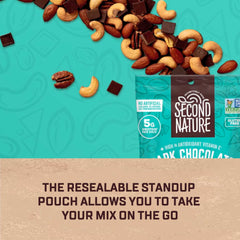 Second Nature resealable standup pouch shown for freshness and easy storage