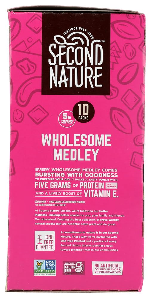 Second Nature Trail Mix is pictured as a snack pack perfect for desks or backpacks.