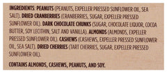 Second Nature Wholesome Medley Trail Mix ingredients are showcased with colorful nuts and fruits.