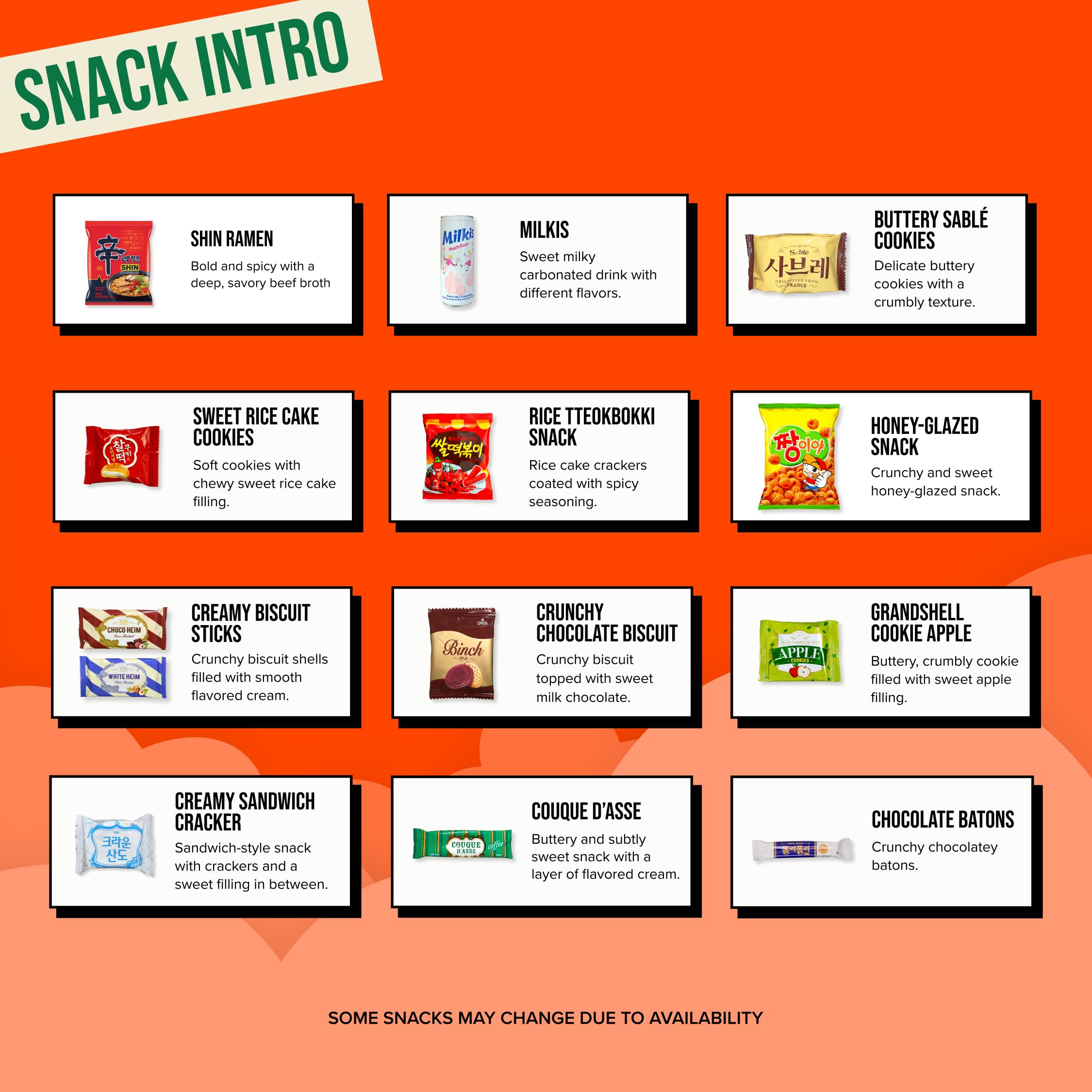 Seconde Nature Korean Snack Box contents chips, crunchy bites for movie nights.