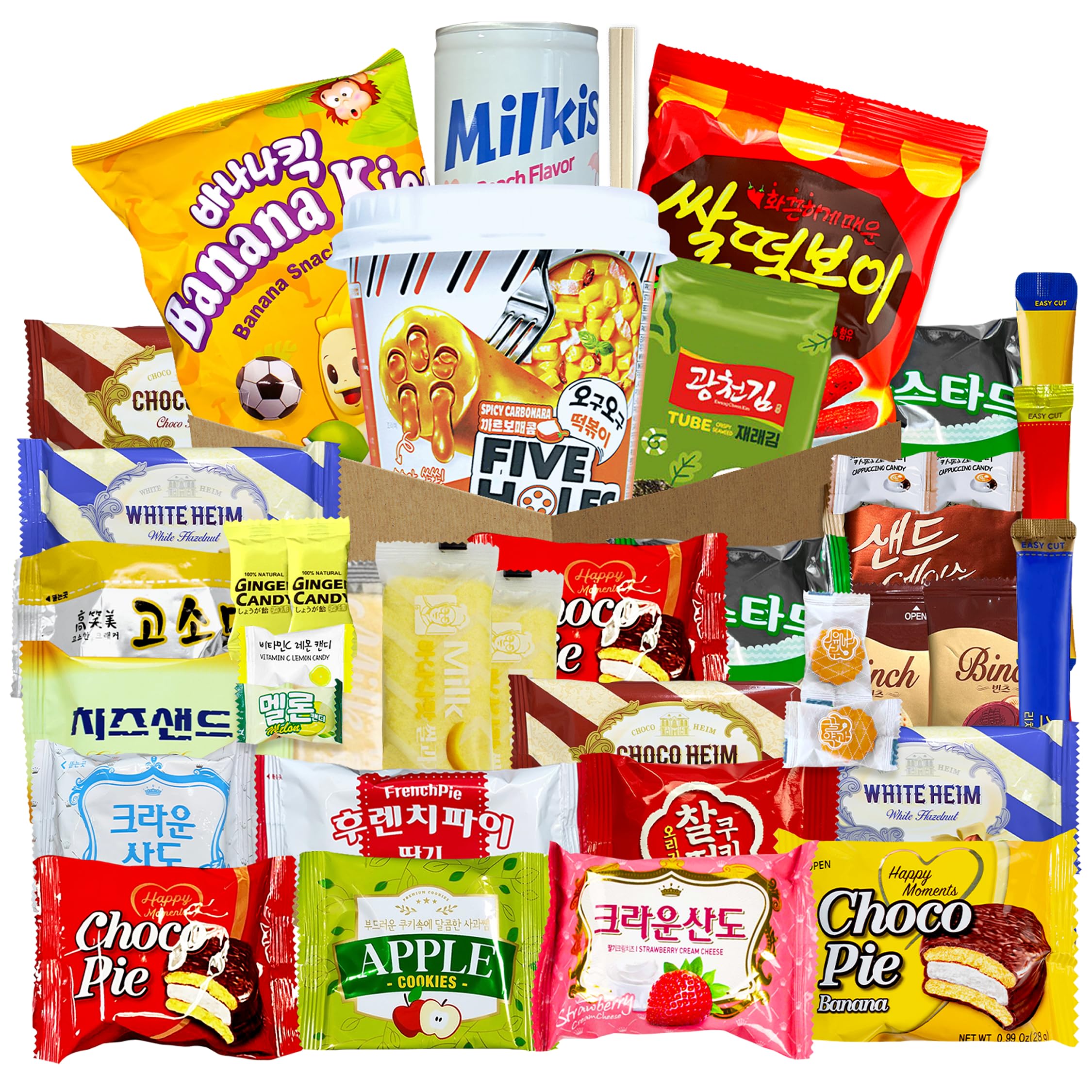 Seconde Nature Korean Snack Box front view, gift-ready for K‑food lovers.