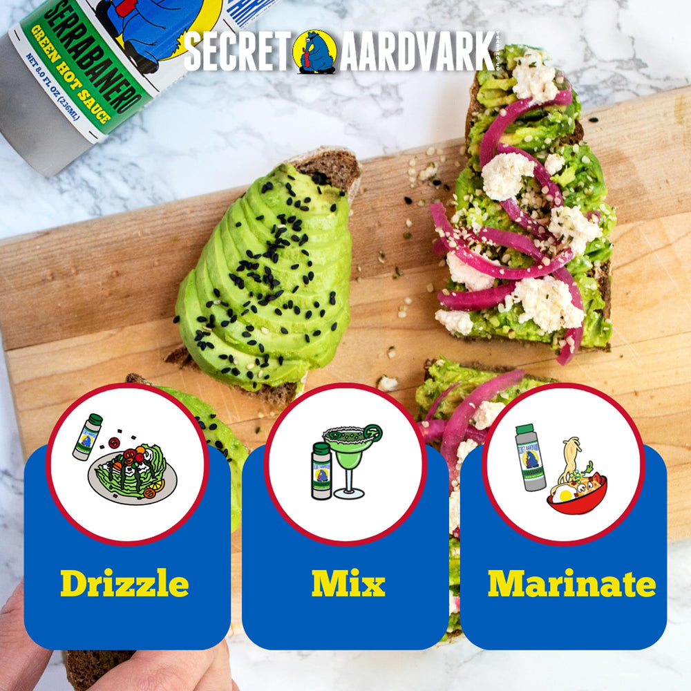 8 oz Secret Aardvark bottle on kitchen counter as everyday staple.