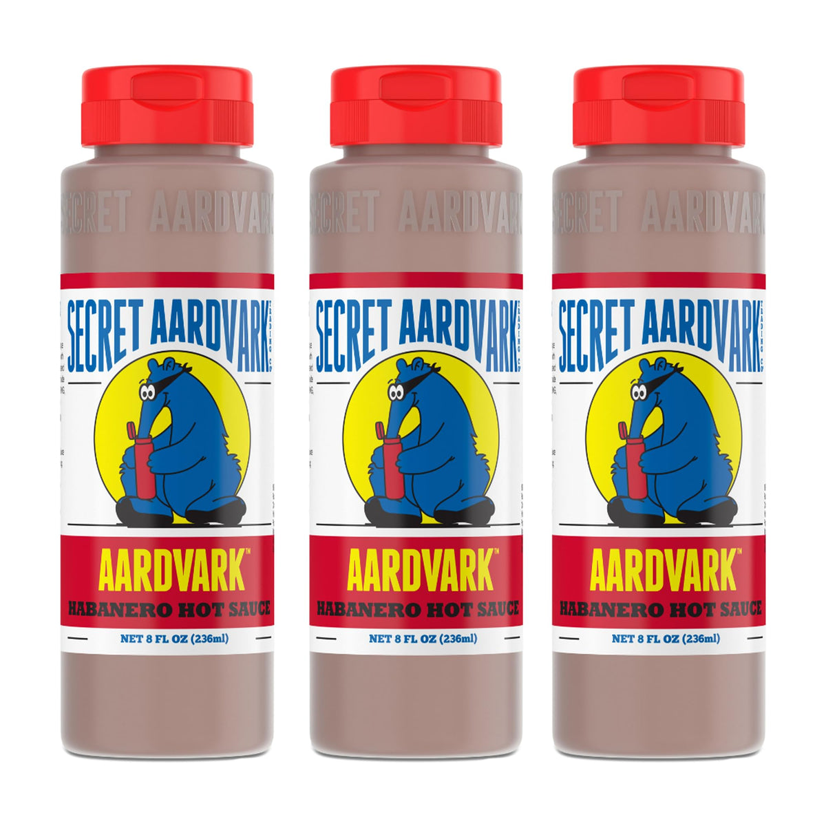 Secret Aardvark Habanero bottle front showing versatile heat for grilling