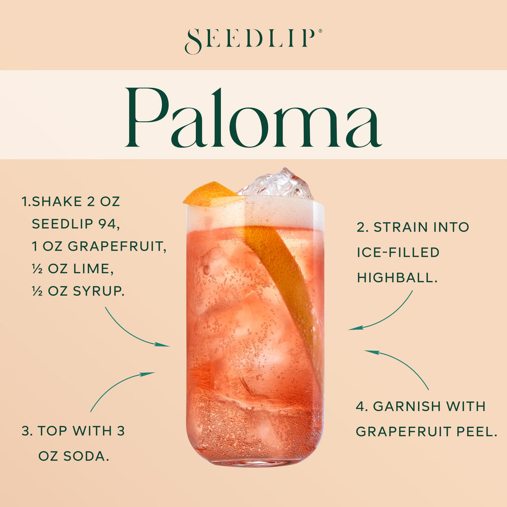 Seedlip Spice 94 botanical blend highlighting warm, aromatic notes from botanicals.