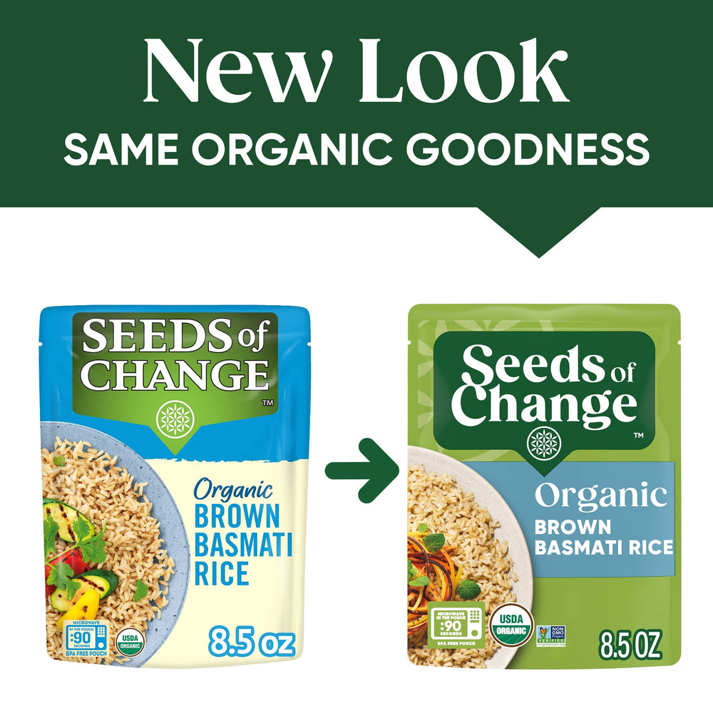 Served brown basmati rice in a bowl with herbs and garnish.