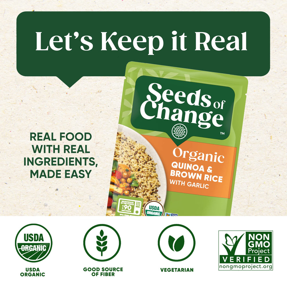 SEEDS OF CHANGE creamy mushroom risotto idea using quinoa and brown rice blend