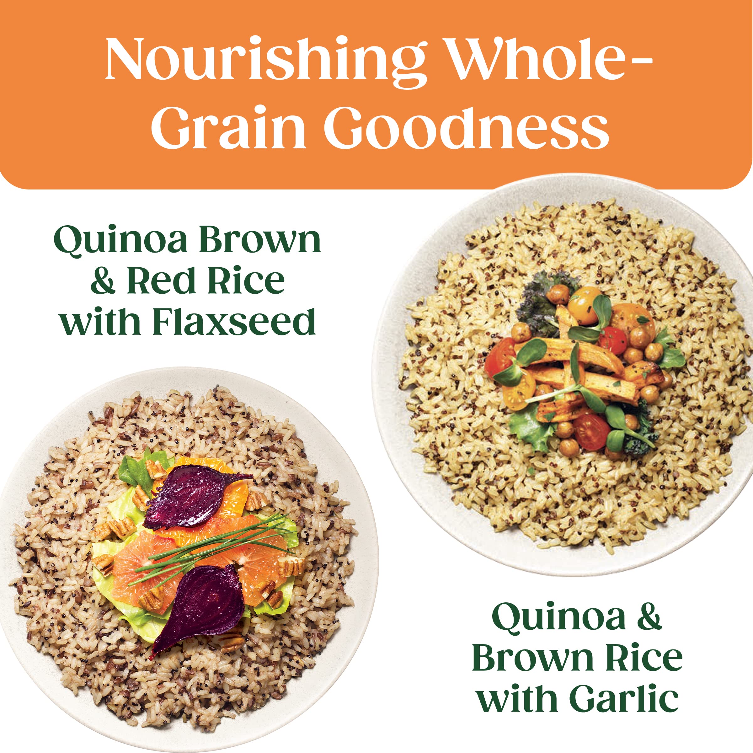 SEEDS OF CHANGE microwave-ready pouch speeds mealtime.