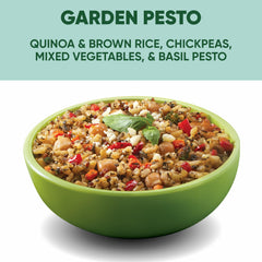 SEEDS OF CHANGE Organic Protein Bowl Garden Pesto with chickpeas and veggies visible.
