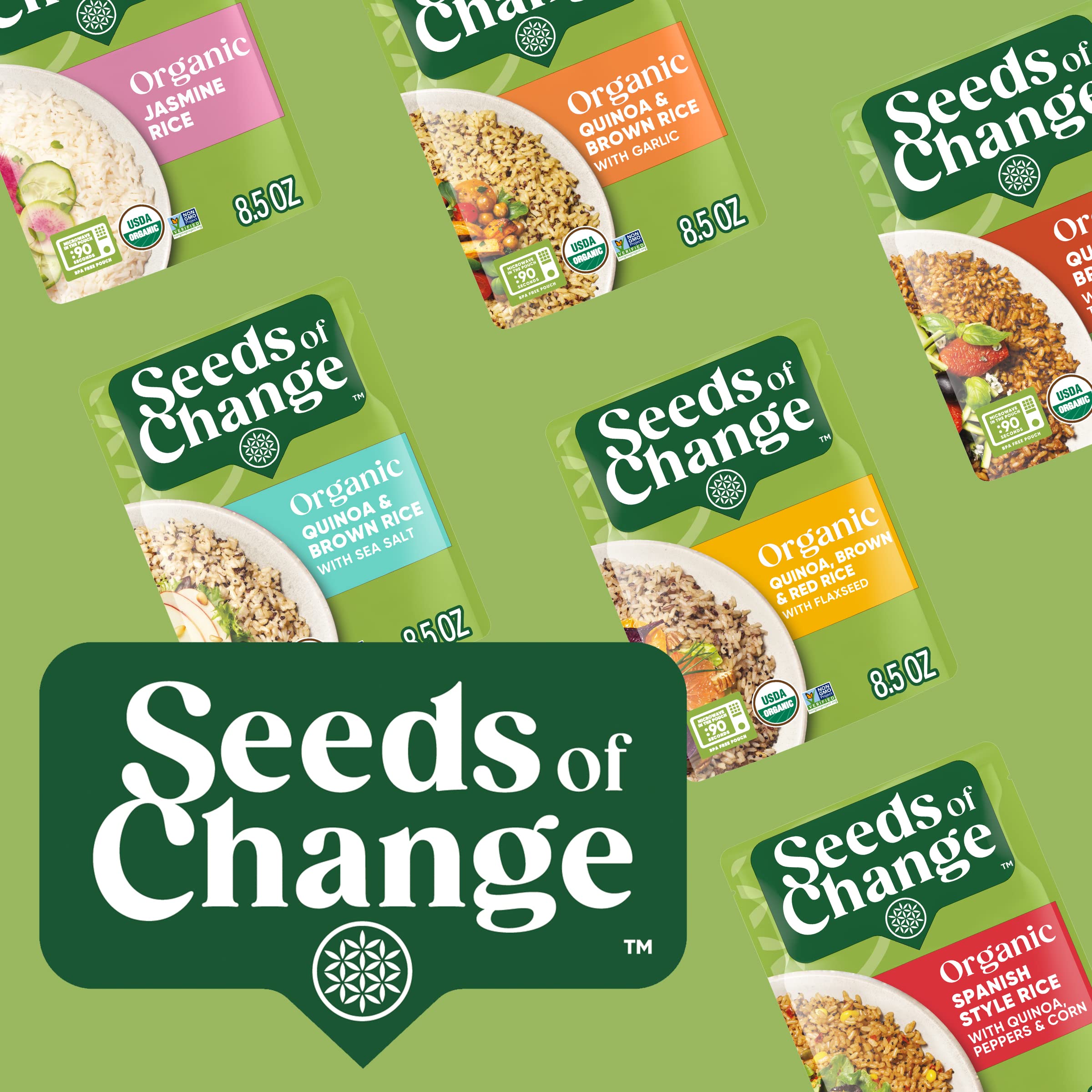 SEEDS OF CHANGE packaging graphic highlighting FoodCorps donation