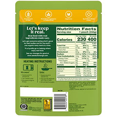 SEEDS OF CHANGE quinoa, brown and red rice with flaxseed pouch front, fiber-rich blend.