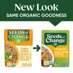 Close-up of flaxseed and quinoa in SEEDS OF CHANGE blend.