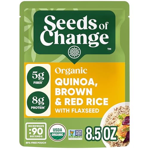 SEEDS OF CHANGE microwave-serve shot emphasizes 90-second easy prep for busy evenings