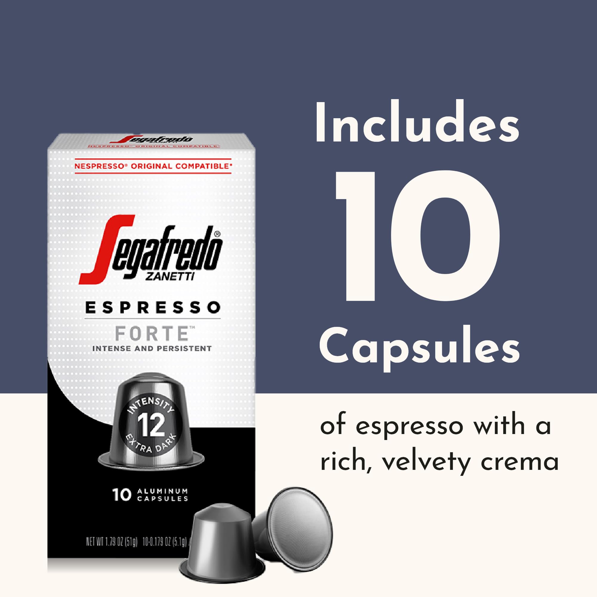 Segafredo Zanetti Forte espresso 40 ml pour with bold aroma.