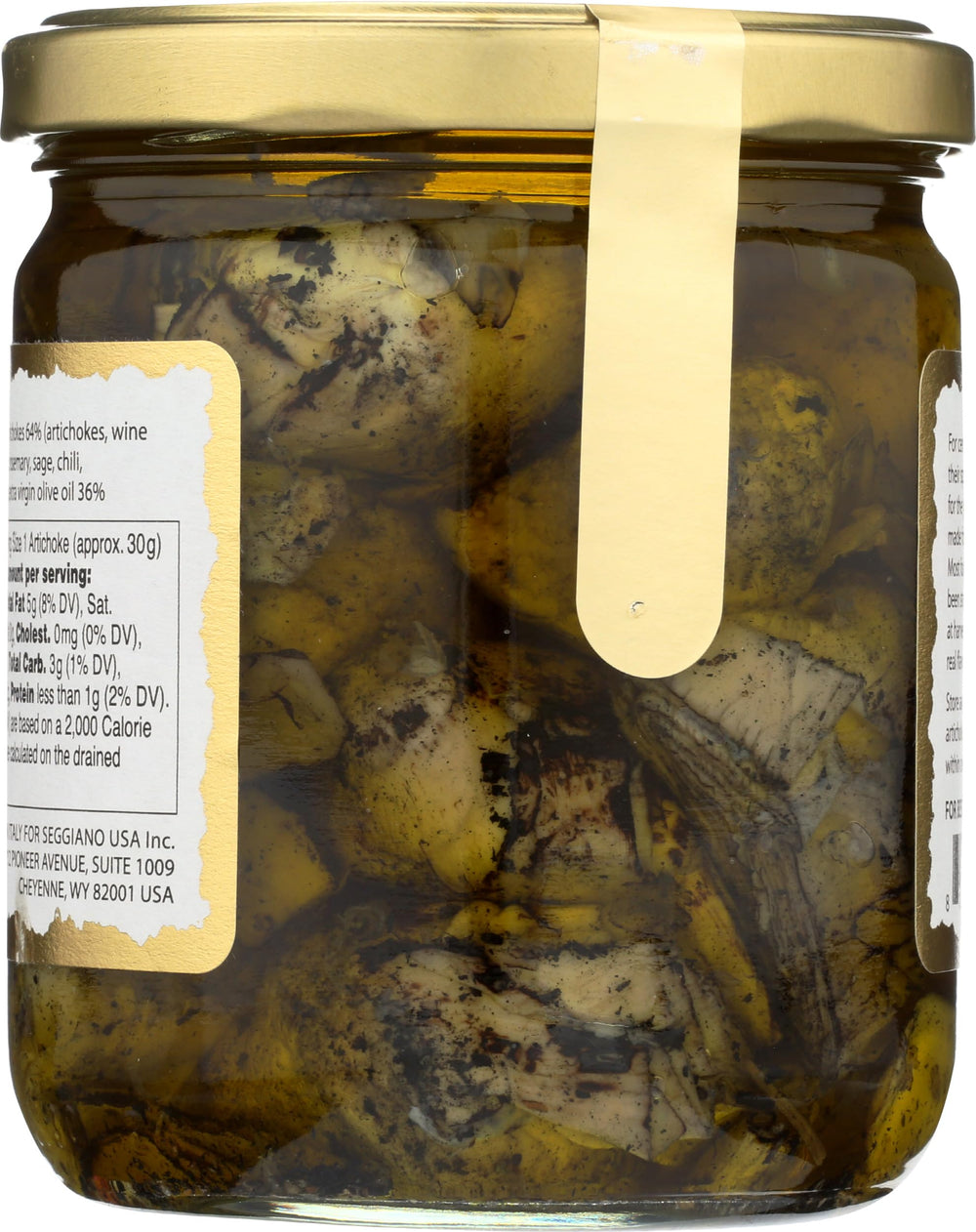 Seggiano artichoke hearts closeup showing texture and olive oil glaze.