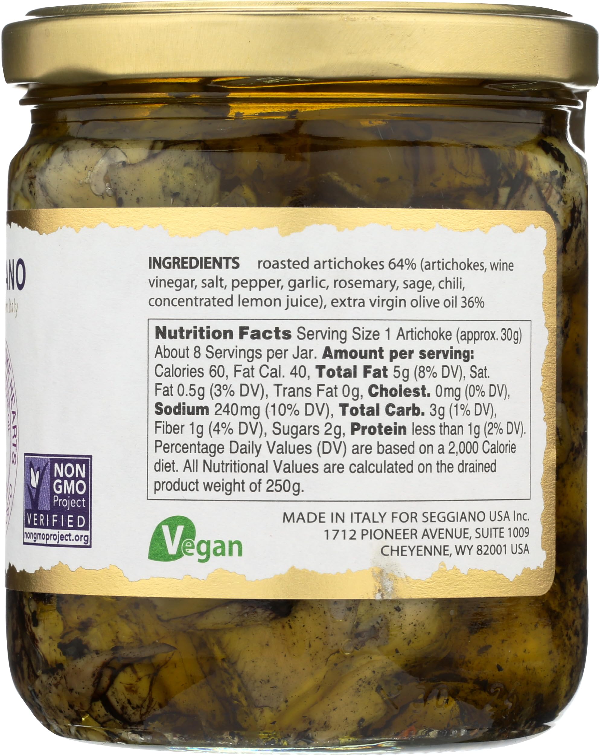 Seggiano artichokes served in oil with rich color and aroma.