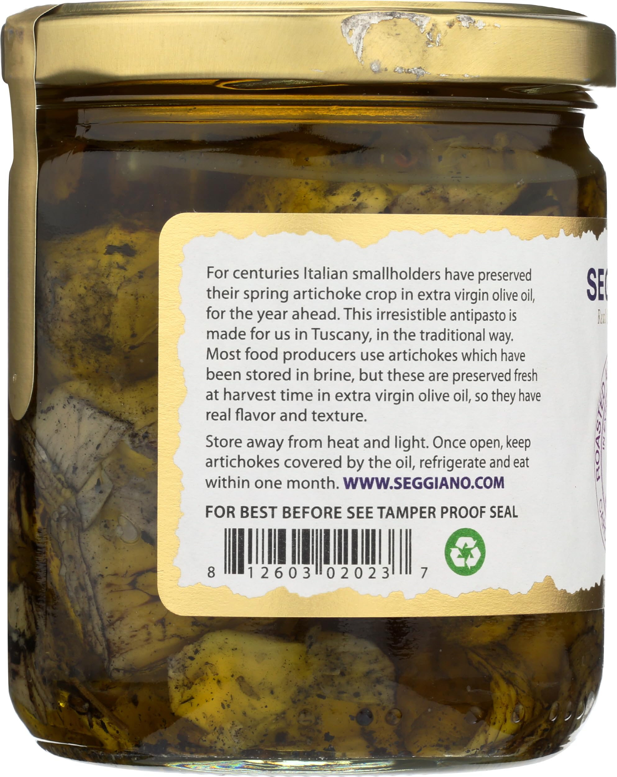 Seggiano antipasto artichokes on plate ready to share with guests.