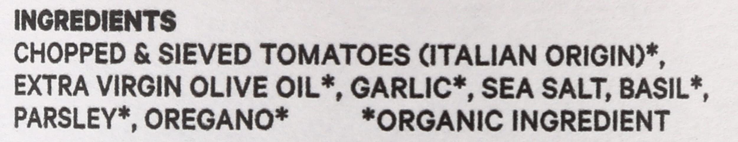 Seggiano Organic Garlic Marinara ingredients closeup highlights tomatoes