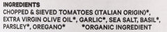 Seggiano Organic Garlic Marinara ingredients closeup highlights tomatoes