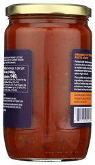 Seggiano organic puttanesca pasta sauce served in a bowl for tasting.