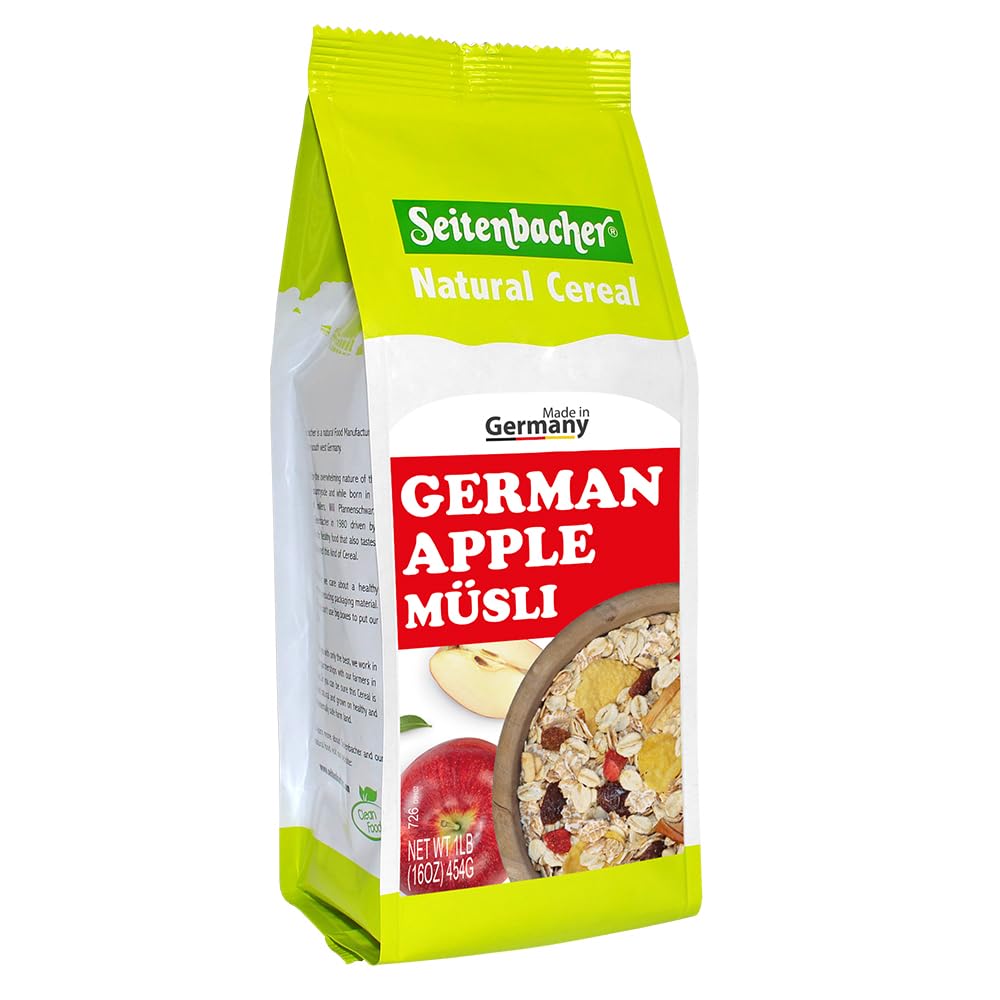 Seitenbacher German Apple Muesli bowl, ready to enjoy warm or cold.